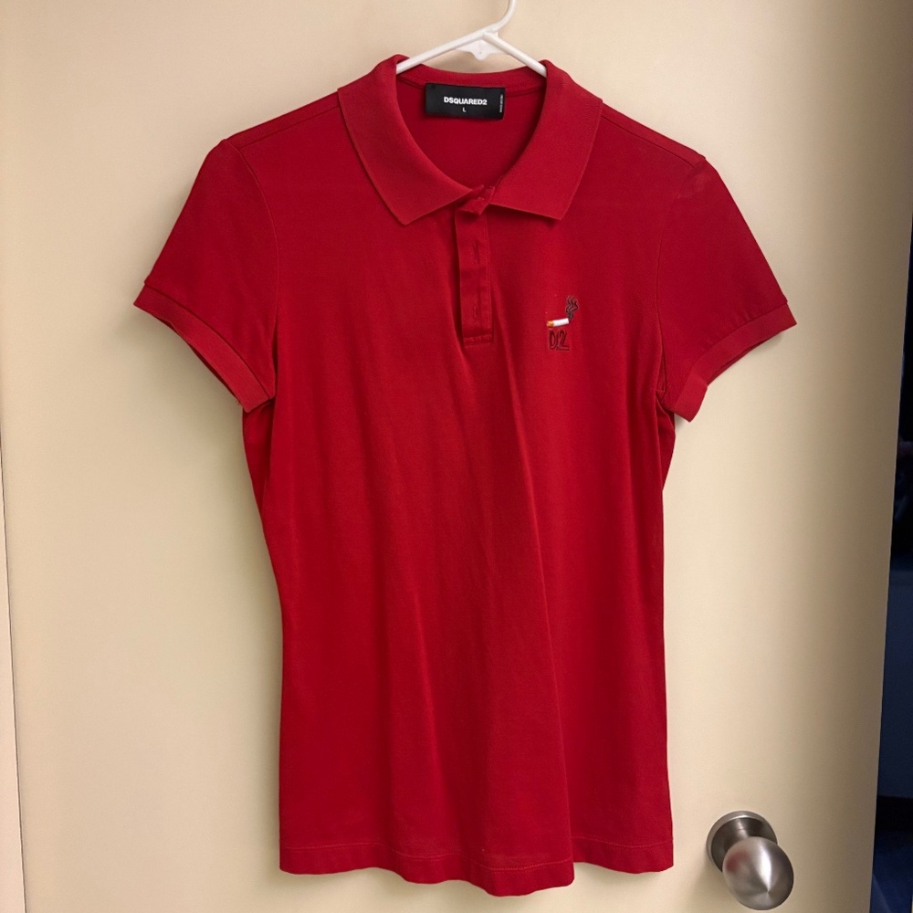 D2 - Dsquared polo shirt with smoking cigarette